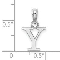 14K White Gold Polished Block Letter Y Initial Pendant-K6423WY