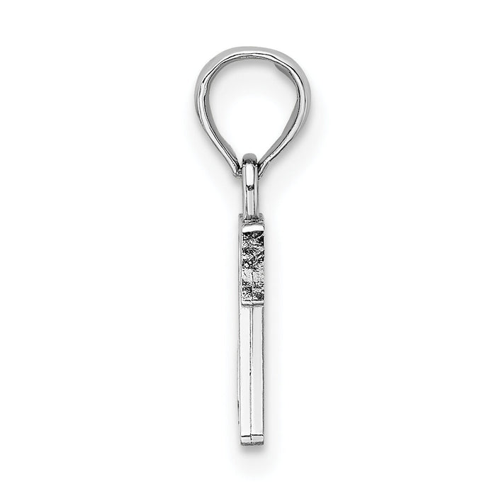 14K White Gold Polished Block Letter Z Initial Pendant-K6423WZ