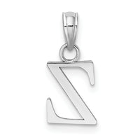 14K White Gold Polished Block Letter Z Initial Pendant-K6423WZ