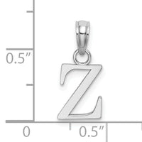 14K White Gold Polished Block Letter Z Initial Pendant-K6423WZ
