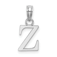 14K White Gold Polished Block Letter Z Initial Pendant-K6423WZ