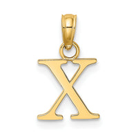 14K Polished Block Letter X Initial Pendant-K6423X