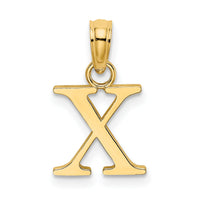 14K Polished Block Letter X Initial Pendant-K6423X