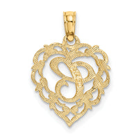 14KY Heart Script Letter C Initial Charm-K6424C