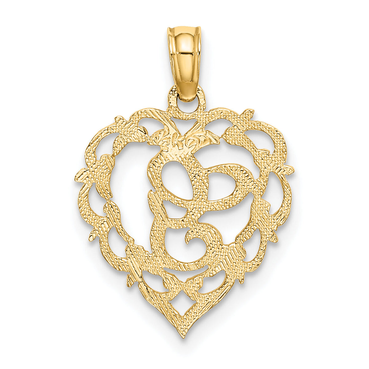 14KY Heart Script Letter G Initial Charm-K6424G