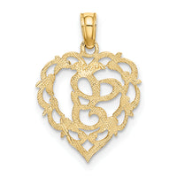 14KY Heart Script Letter G Initial Charm-K6424G