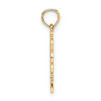 14KY Heart Script Letter J Initial Charm-K6424J