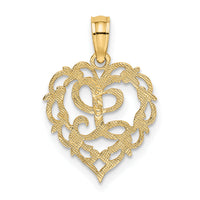 14KY Heart Script Letter L Initial Charm-K6424L