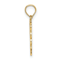 14KY Heart Script Letter P Initial Charm-K6424P