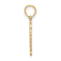 14KY Heart Script Letter T Initial Charm-K6424T