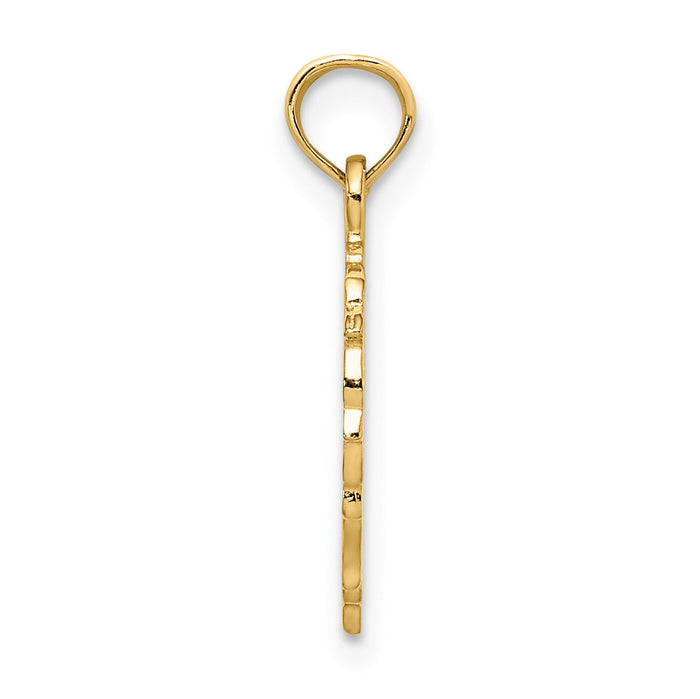 14K Teddy Bear in Heart Charm-K6428