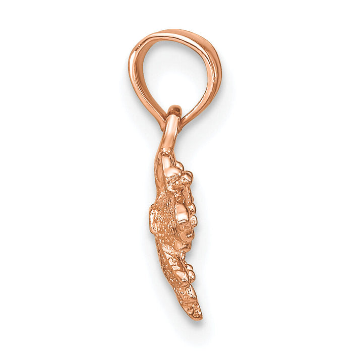 14K Rose Gold Textured Mini Butterfly Charm-K6429R