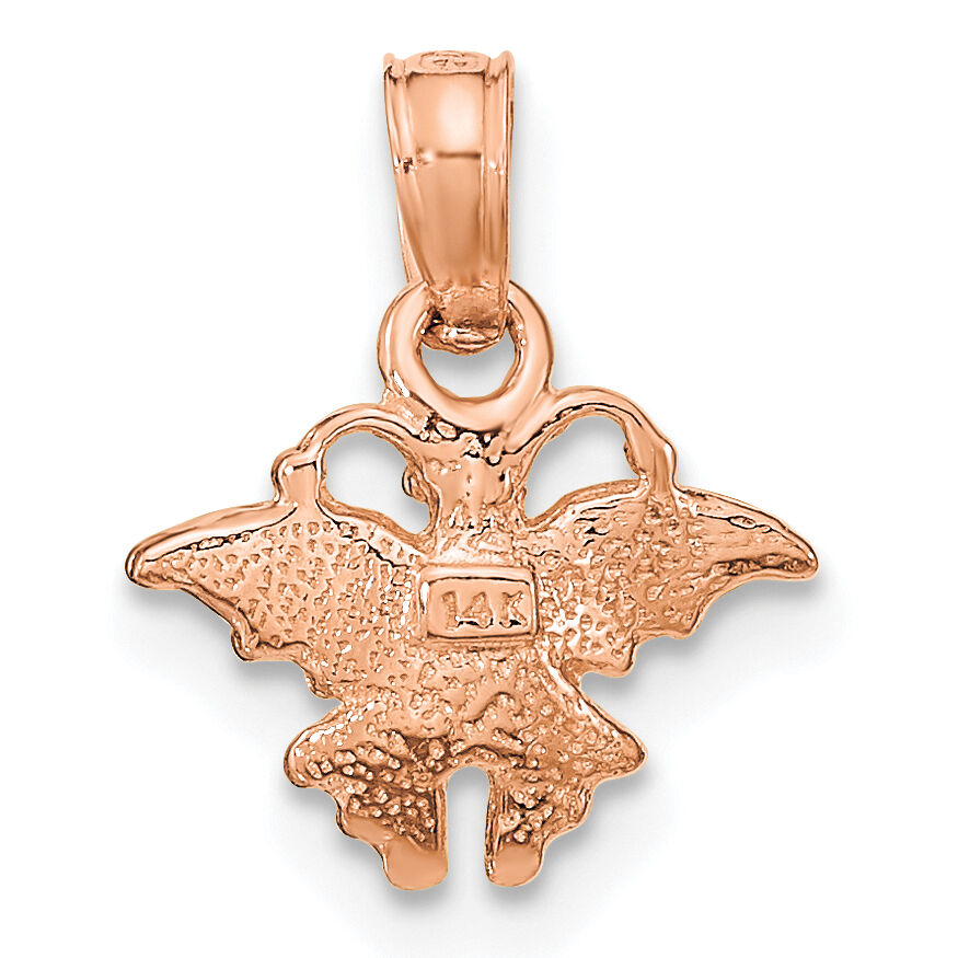 14K Rose Gold Textured Mini Butterfly Charm-K6429R