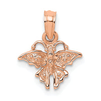 14K Rose Gold Textured Mini Butterfly Charm-K6429R