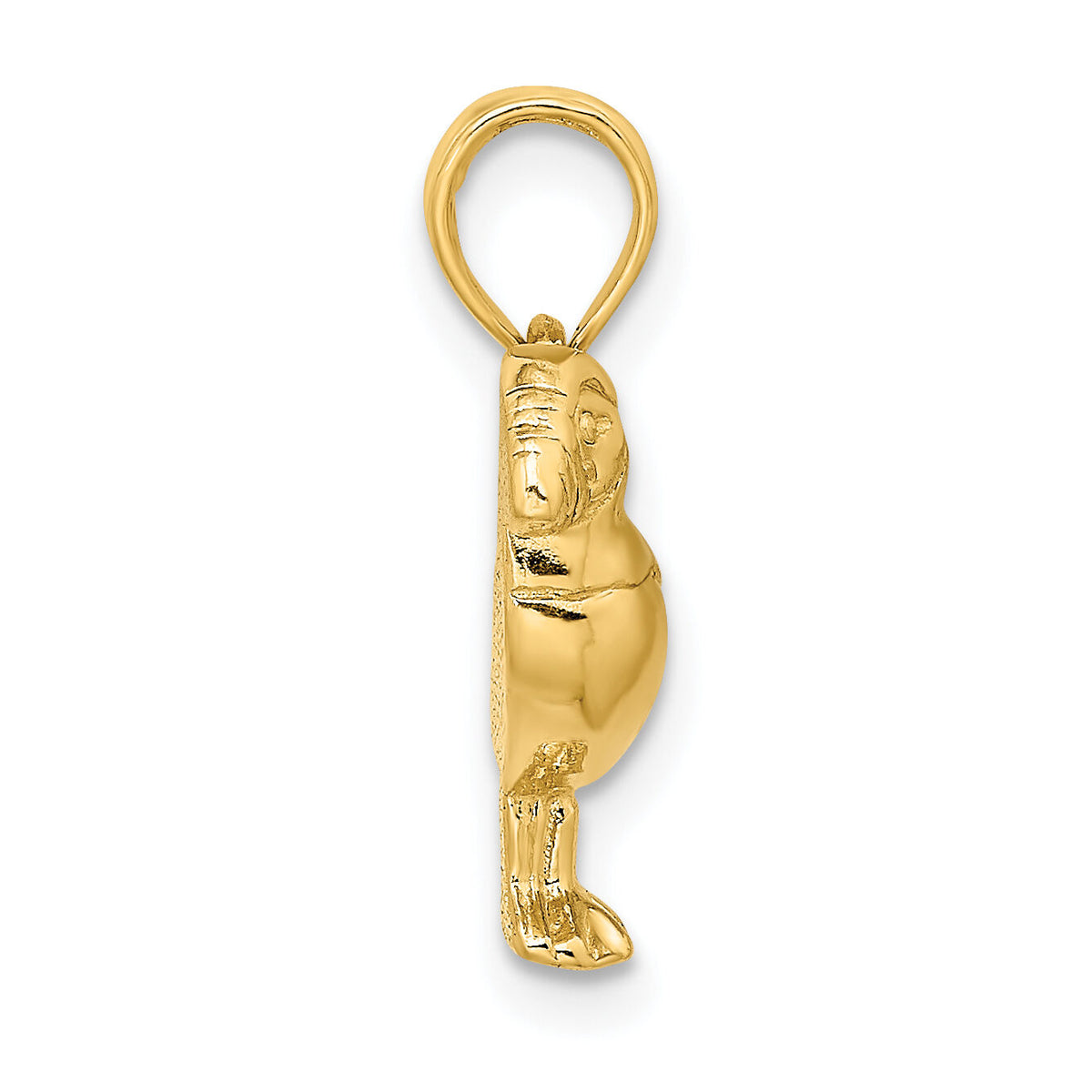14K 2-D Polished and Textured Puffin Bird Charm-K6431