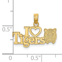 14K I HEART TIGERS w/ Tiger Head Charm-K6434