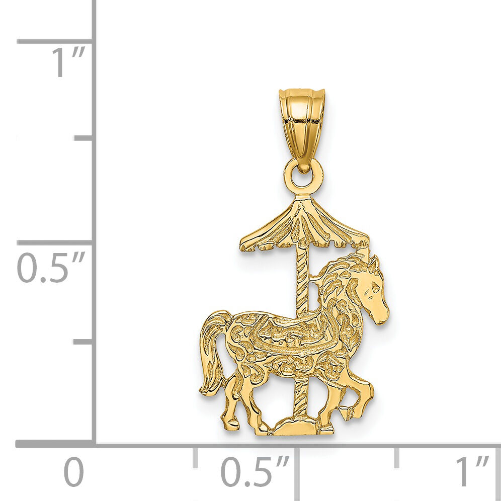 14K Carousel Horse Charm-K6436