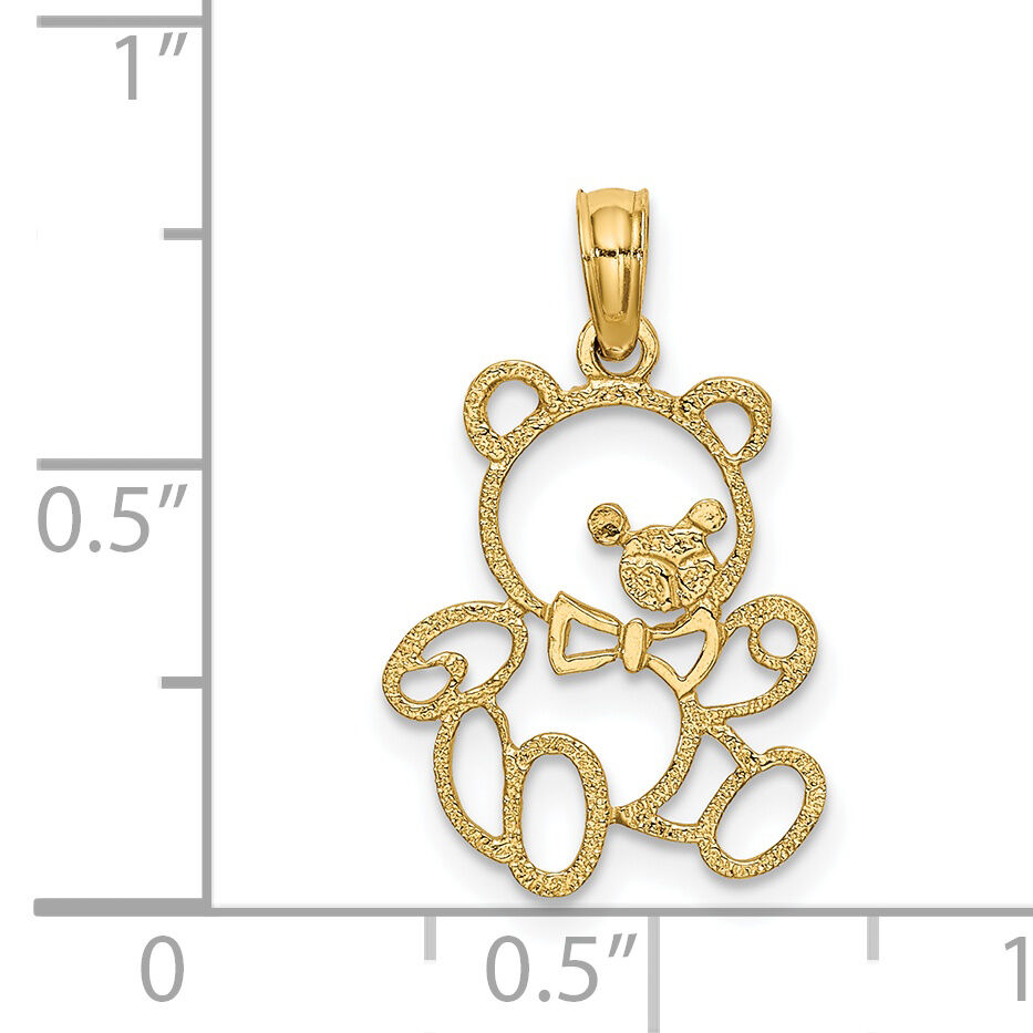 14K Cut out Teddy Bear Charm-K6439