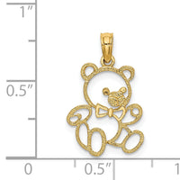 14K Cut out Teddy Bear Charm-K6439