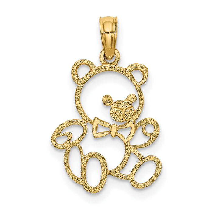 14K Cut out Teddy Bear Charm-K6439