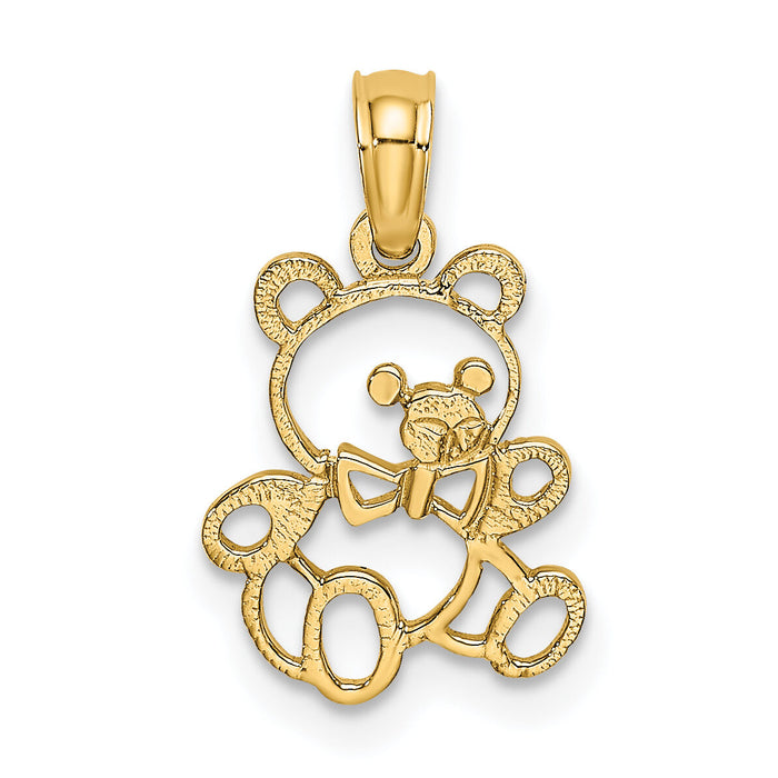 14K Cut out Teddy Bear Charm-K6440