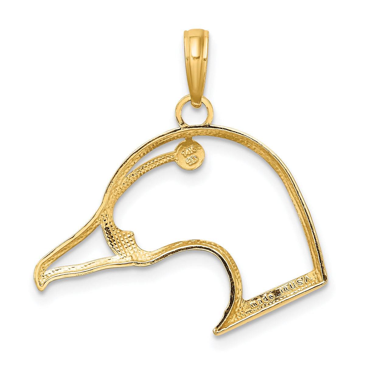 14K Cut-Out Duck Head Charm-K6441