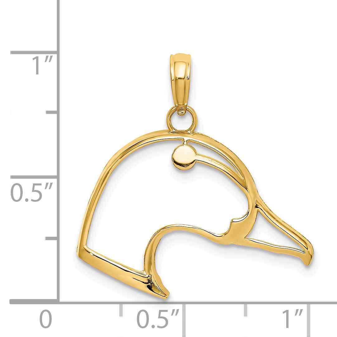 14K Cut-Out Duck Head Charm-K6441