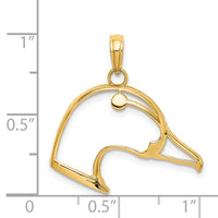 14K Cut-Out Duck Head Charm-K6441