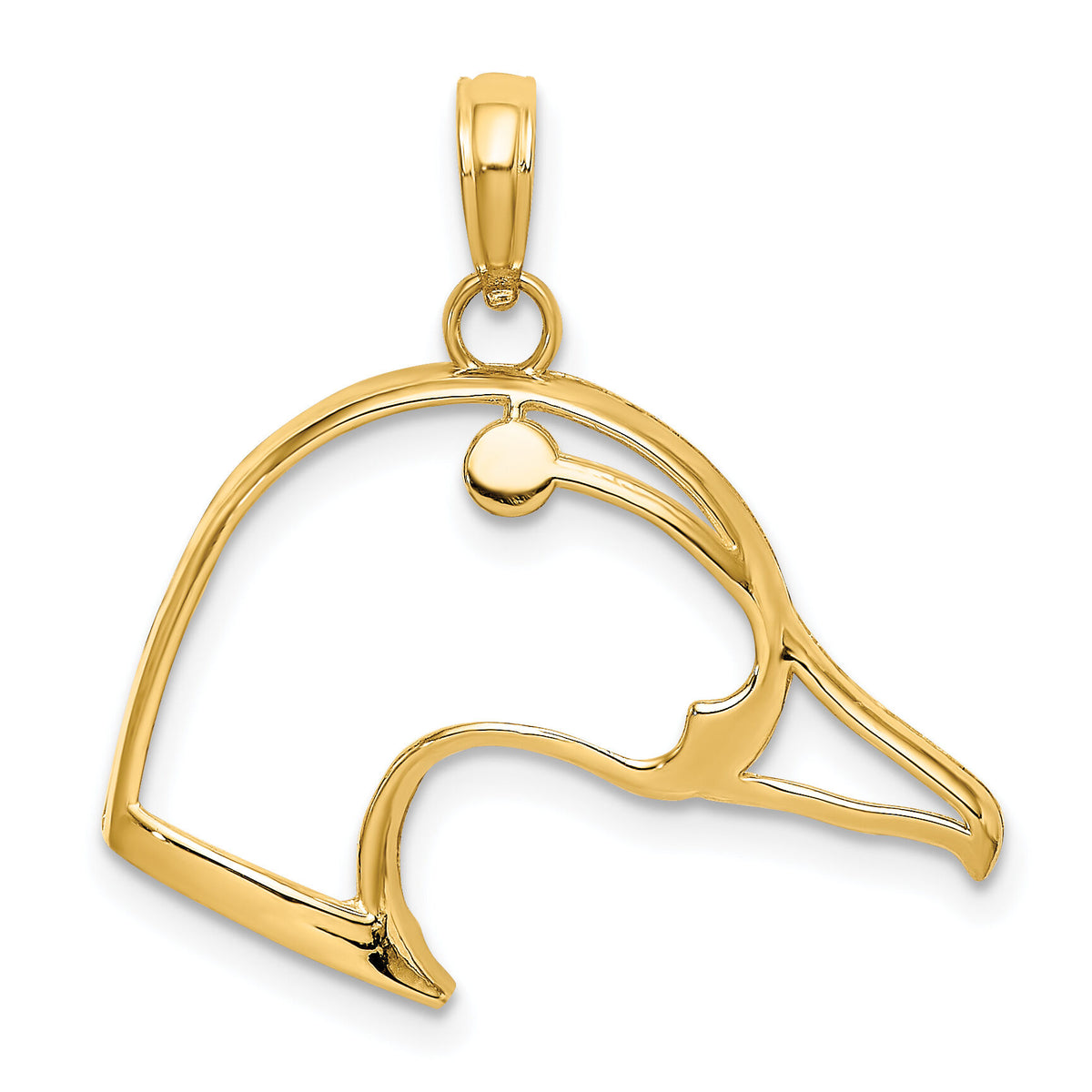 14K Cut-Out Duck Head Charm-K6441