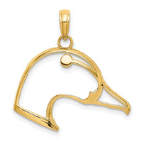 14K Cut-Out Duck Head Charm-K6441