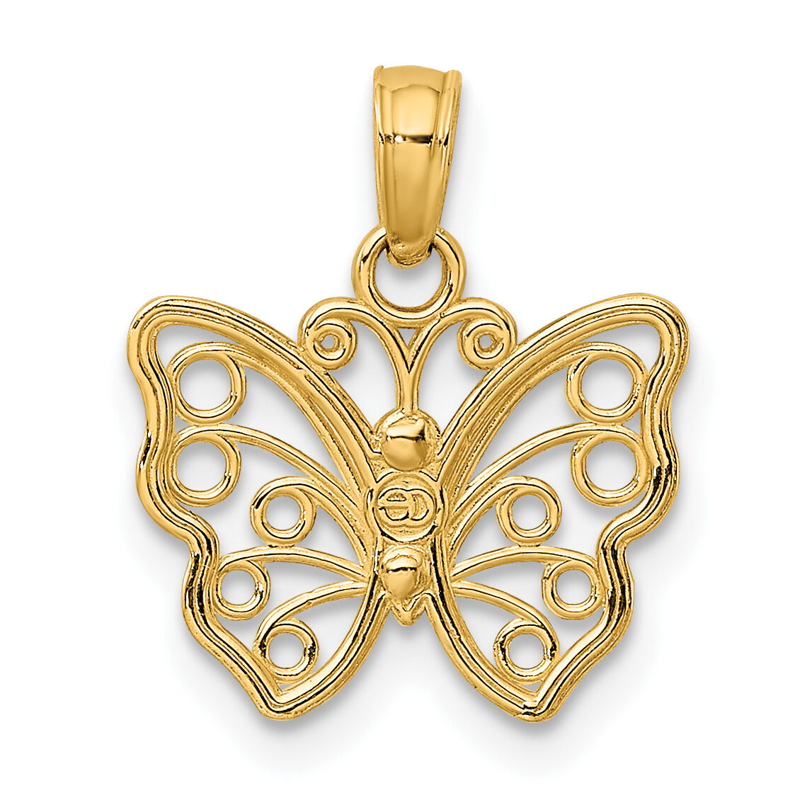 14K Cut-Out Small Butterfly Charm-K6443