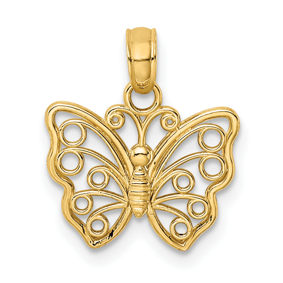 14K Cut-Out Small Butterfly Charm-K6443