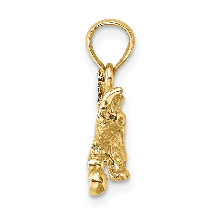 14K Cat with Ball Charm-K6445