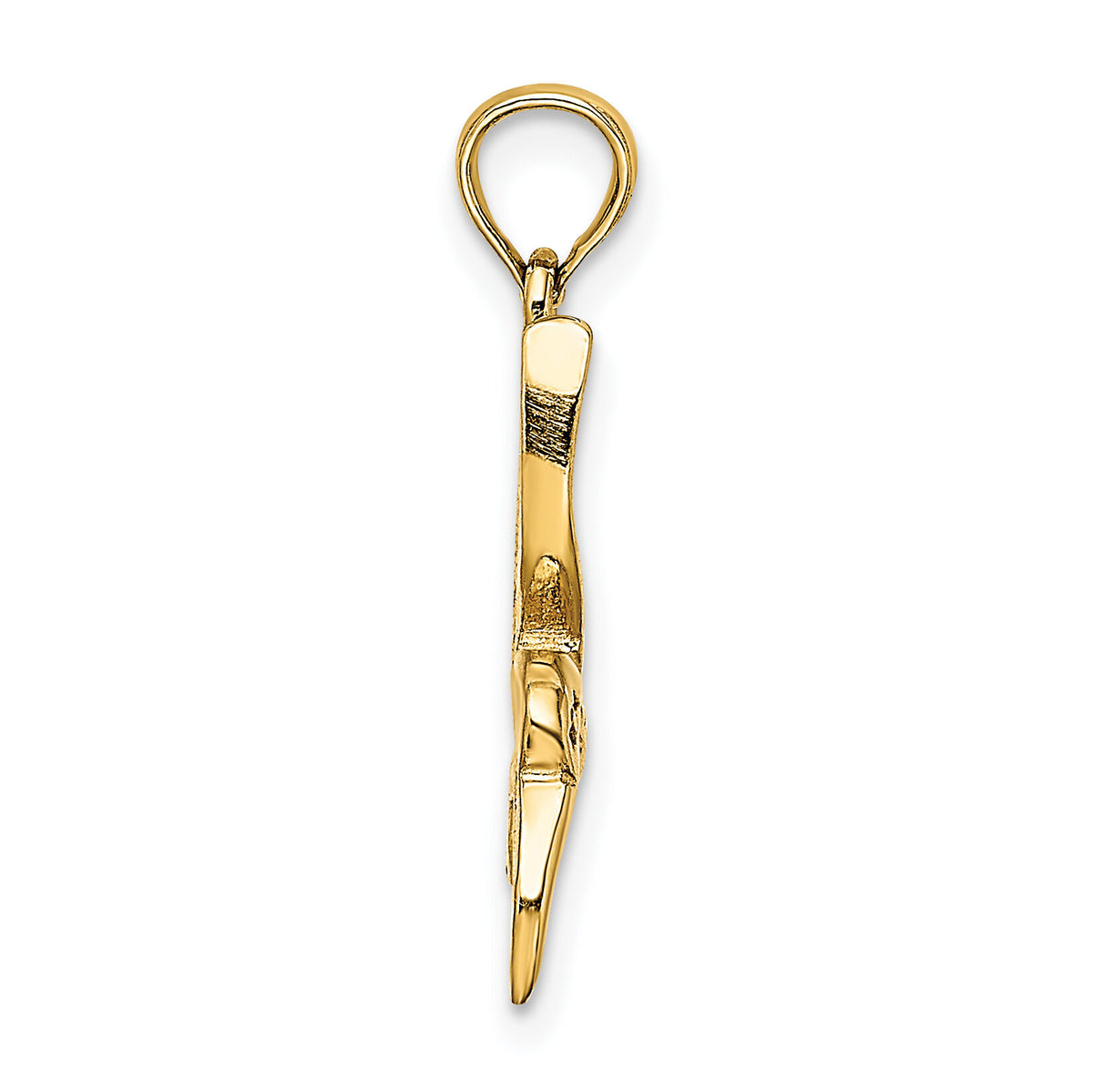 14K Textured Hummingbird Flying Charm-K6447