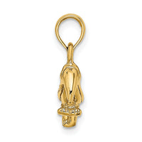 14K 3-D Textured/Polished Toucan Bird Charm-K6448