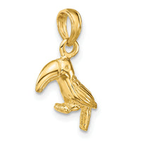 14K 3-D Textured/Polished Toucan Bird Charm-K6448