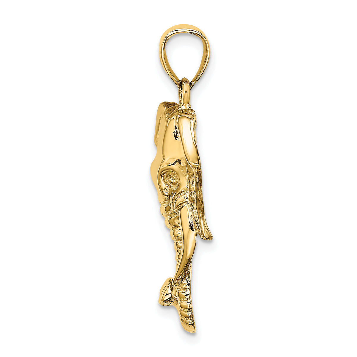 14K 2-D Elephant Head w/ Twisted Trunk Charm-K6449