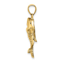 14K 2-D Elephant Head w/ Twisted Trunk Charm-K6449
