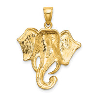 14K 2-D Elephant Head w/ Twisted Trunk Charm-K6449