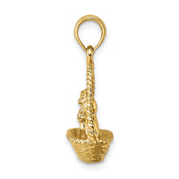 14K 3-D Cats Inside Of Basket Charm-K6450