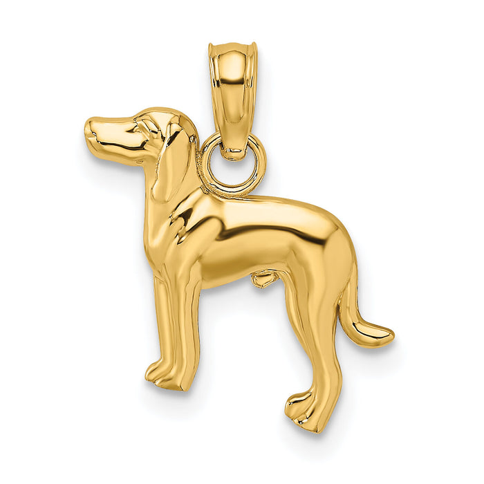 14K Polished Dog Charm-K6453