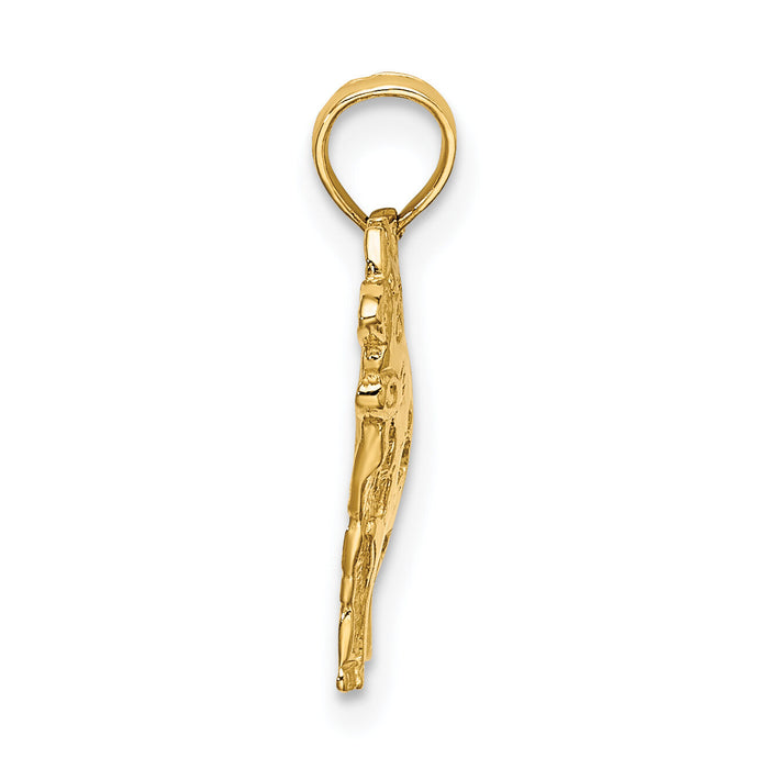 14K Polished Playful Cow Charm-K6454