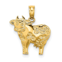 14K Polished Playful Cow Charm-K6454