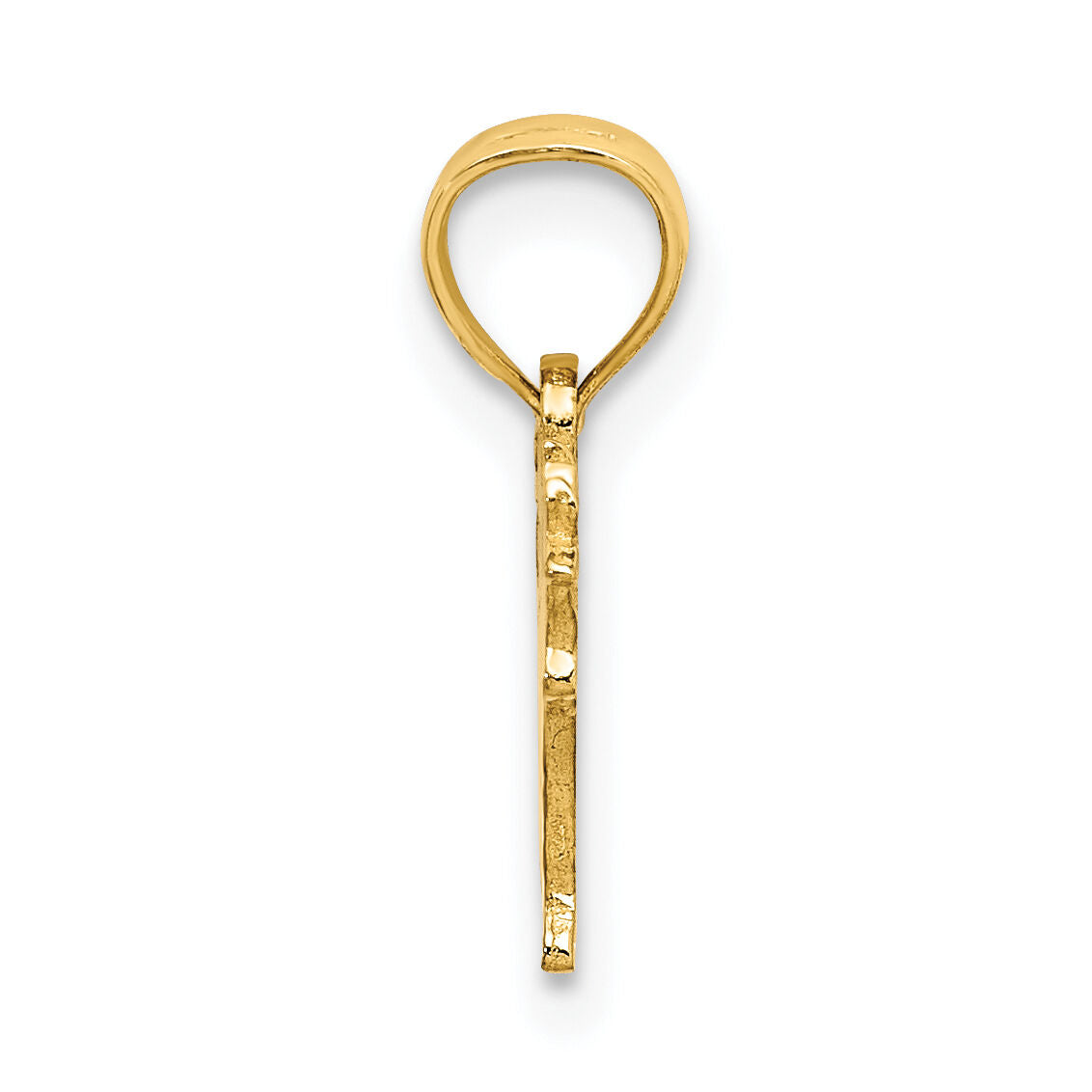 14K Flat and Engraved Cow Charm-K6455