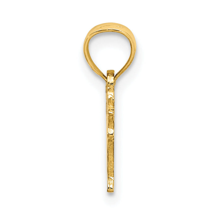 14K Flat and Engraved Cow Charm-K6455