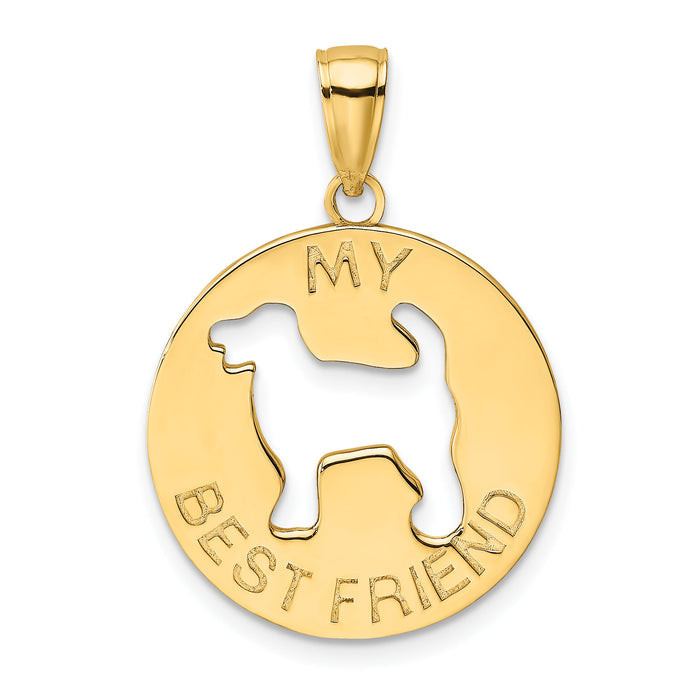 14K MY BEST FRIEND w/Dog Charm-K6456