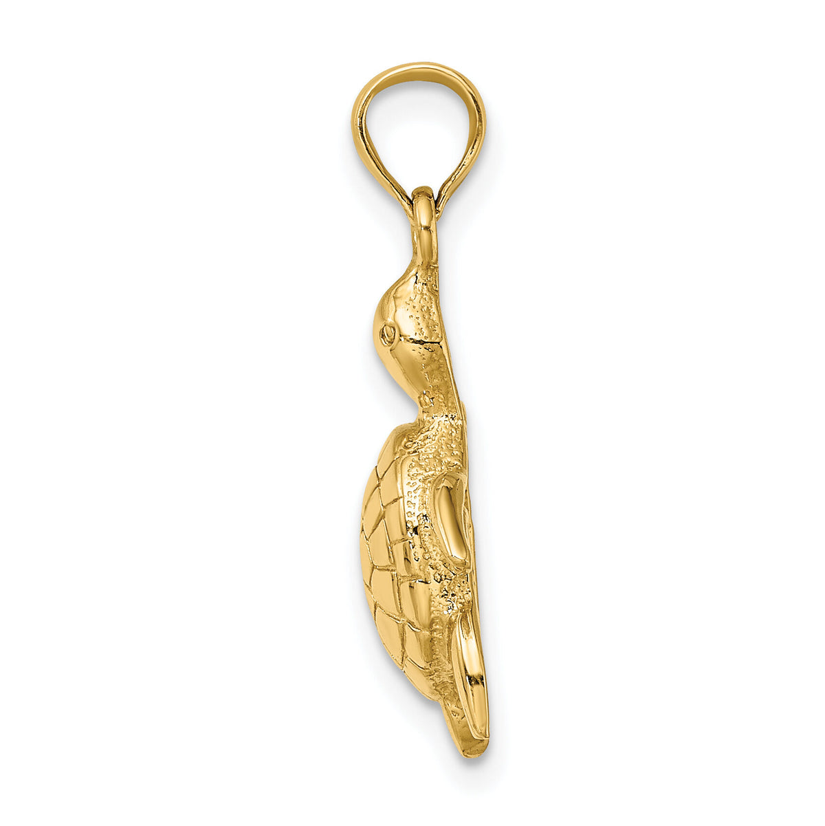 14K Polished Turtle with Textured Shell Charm-K6457