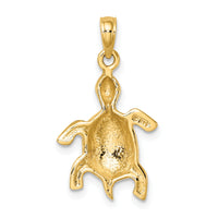 14K Polished Turtle with Textured Shell Charm-K6457