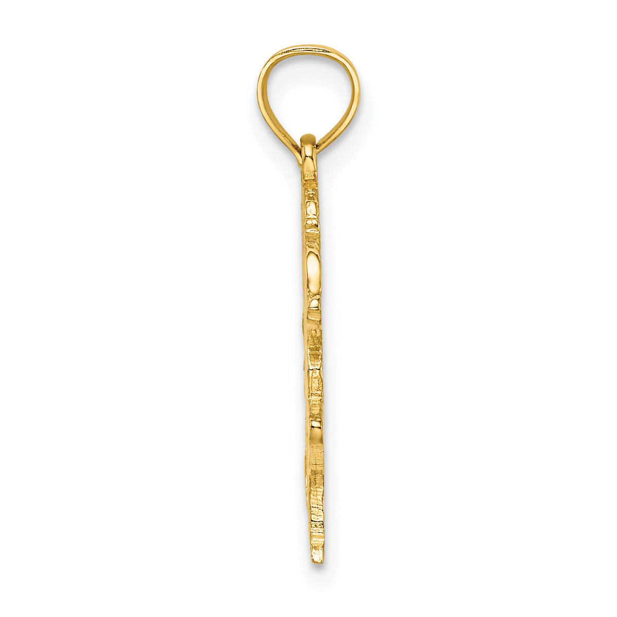 14K Textured Heart and Horse Charm-K6462