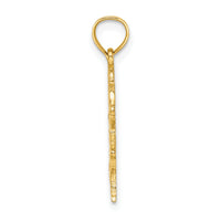 14K Textured Heart and Horse Charm-K6462
